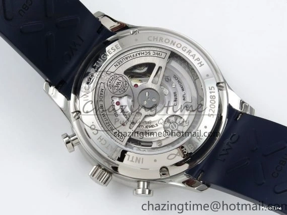 MIROTIME 0211 Casual Portuguese Chrono IW3716 Z+F 1:1 Best Edition White Dial on Blue Rubber Strap A 7016